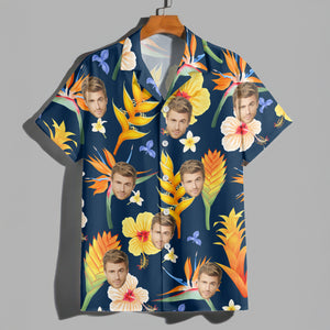 Custom Photo Tropical Flower Hawaiian Shirt For Summer Holiday Ch07 895586