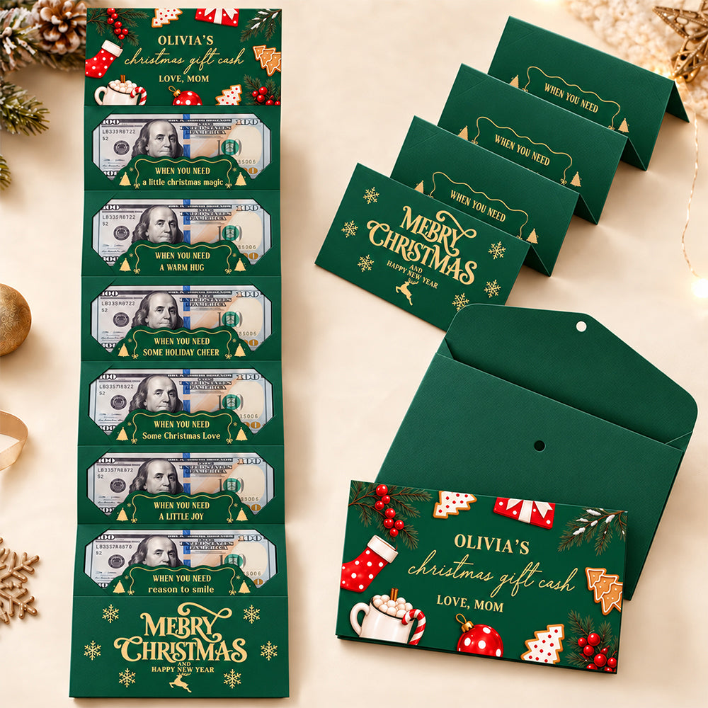 Personalized Merry Christmas Cash Gift Envelope, Funny Money Holder for Family & Friends TH10 171189