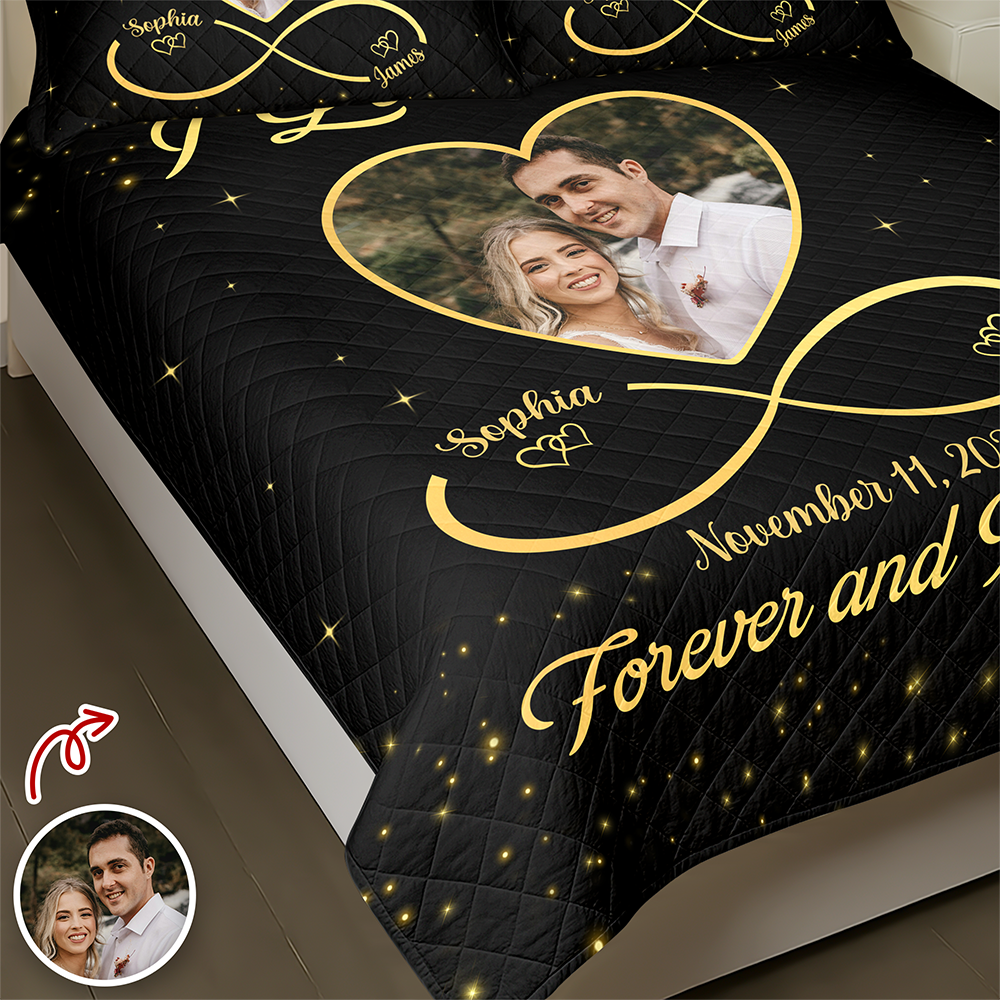 Custom Couple Photo Bedding Set Gift For Valentine CH07 899762