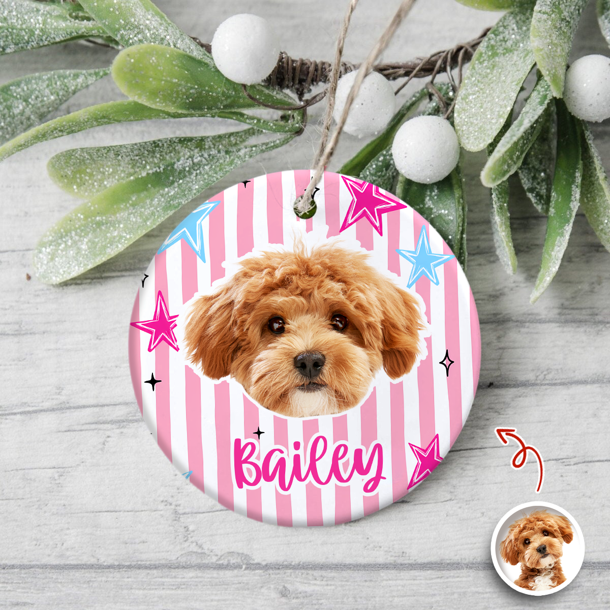 Personalized Pet Photo Christmas Ceramic Ornament Gift For Pet Lovers HO82 903320