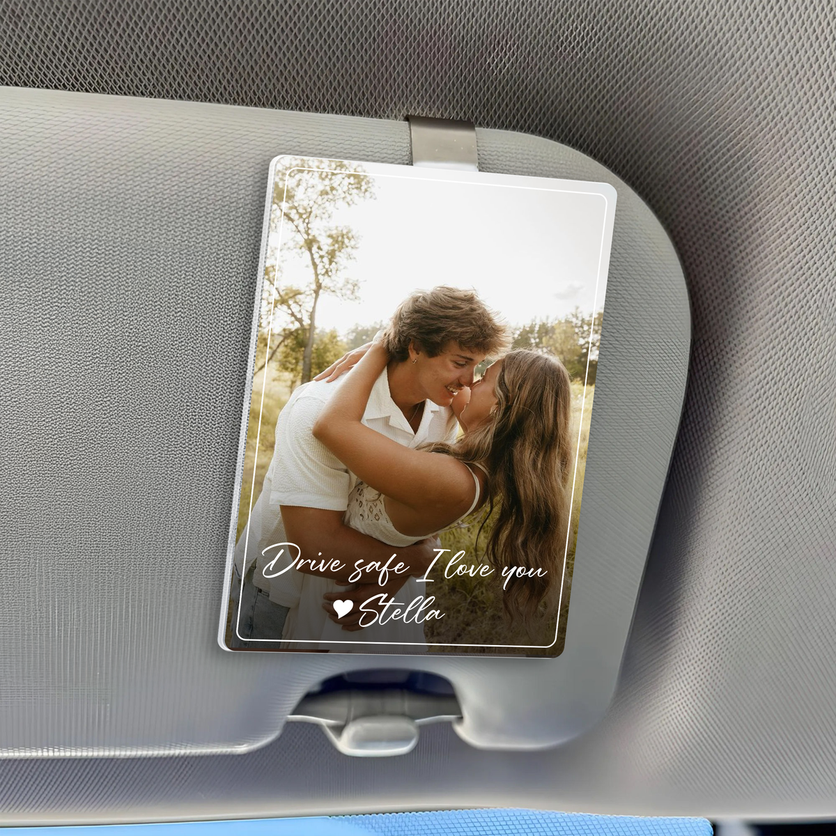 Custom Photo My Entire World Acrylic Car Visor Gift For Valentine HO82 901072
