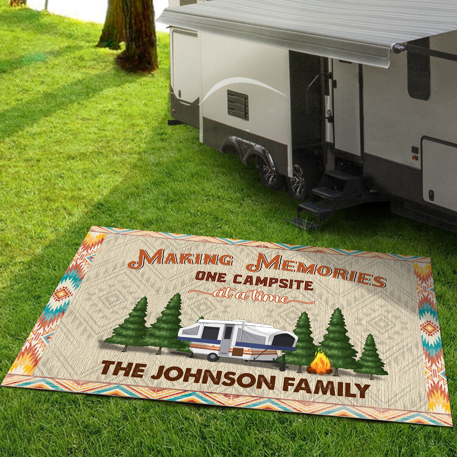Making Memories One Campsite At A Time For Camper Patio Mat TH10 894153