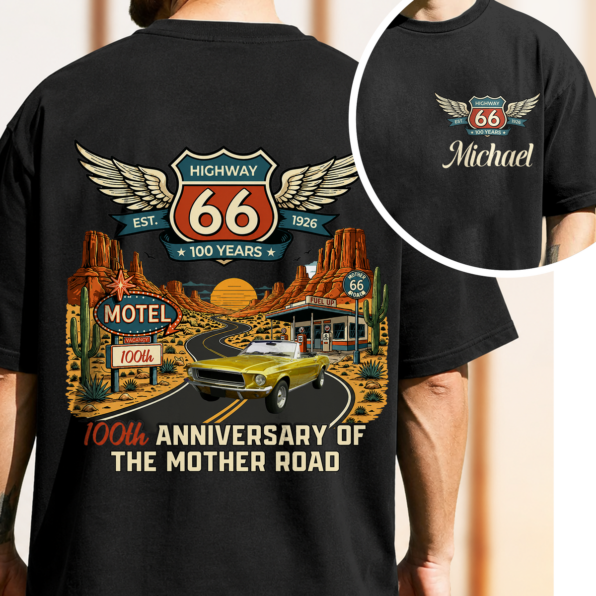 Route 66 100th Anniversary The Mother Road Back & Front Comfort Shirt Car Lover Gift CH07 911724