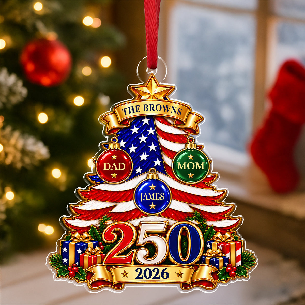 Personalized 250 Years Christmas Acrylic Ornament For Family HO82 903828