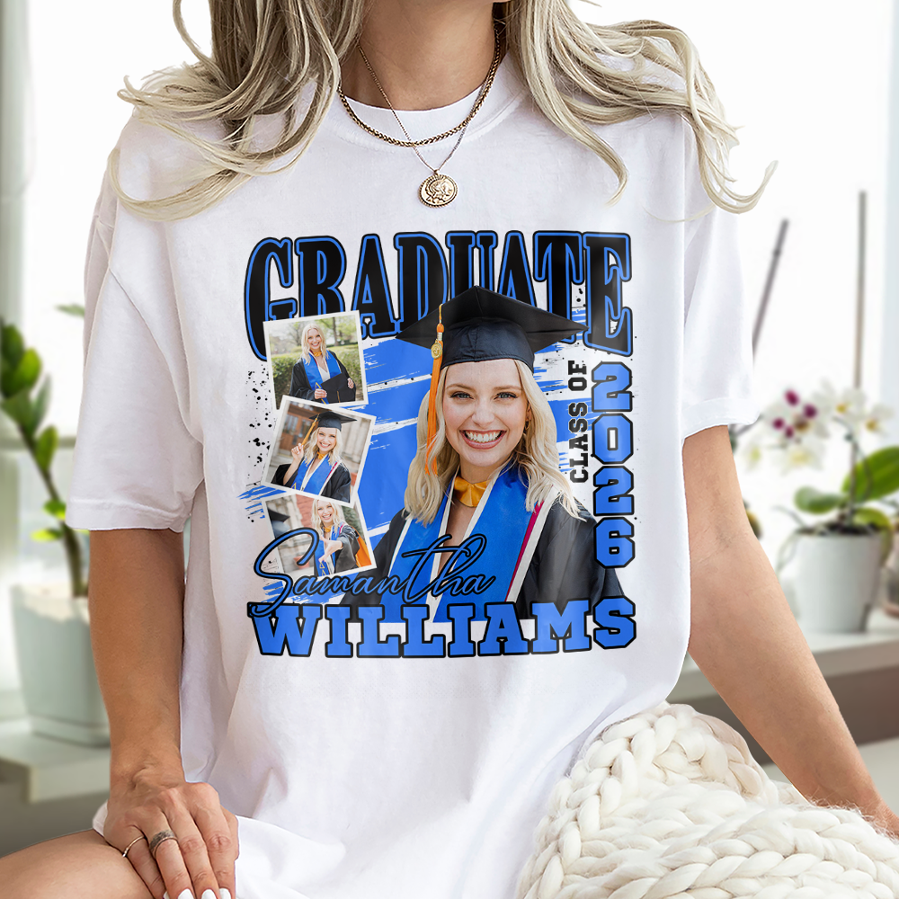 Custom Photo Graduation Class of 2026 Bright Shirt Graduate Gift HO82 901658