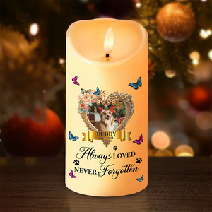 Custom Photo Pet Always Loved Never Forgotten Christmas Gift LED Candle HO82 891925