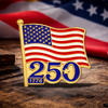 Personalized American Flag 250th Anniversary 1776–2026 Stainless Steel Metal Pin - USA Patriotic Gift LM32 899515