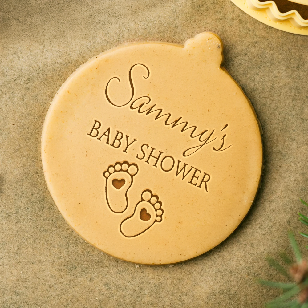 Personalized Name Baby Shower With Baby Feet Party Cookie Stamp LM32 897433
