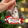 Custom Cute Cat Photo My First Christmas 2026 Acrylic Ornament LM32 670425