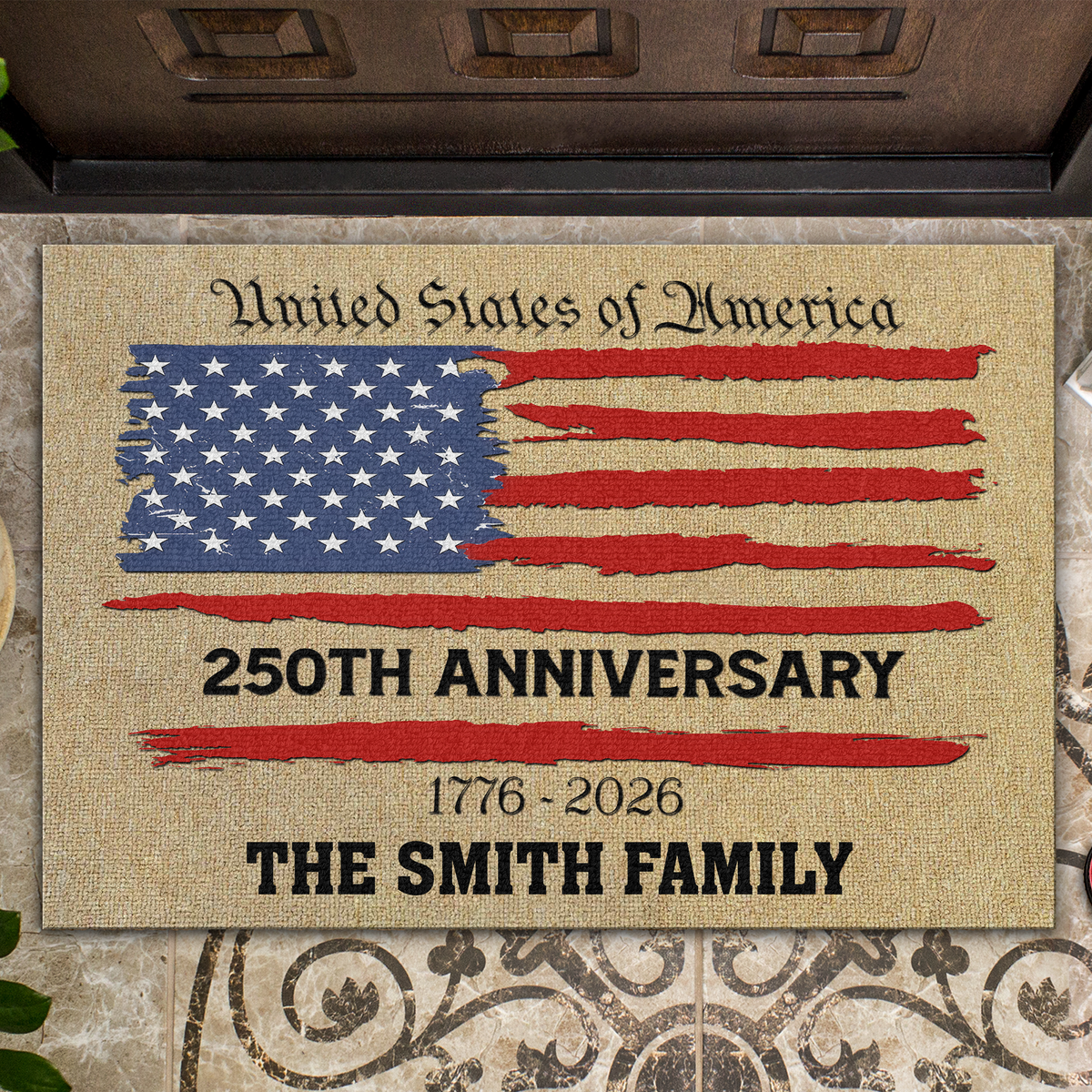 Custom Family Name 250TH Anniversary 1776-2026 Doormat TH10 898431