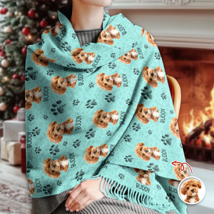 Custom Pet Photo Wool Scarf Gift For Pet Lovers LM32 897665