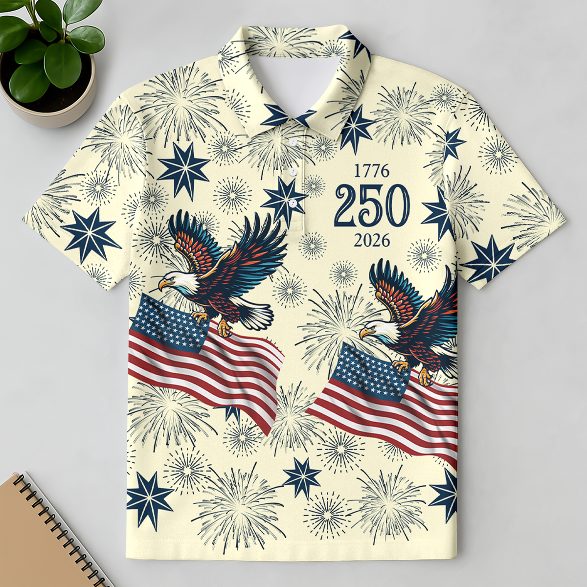 USA 250 Anniversary Eagle 1776-2026 Polo Shirt CH07 910434