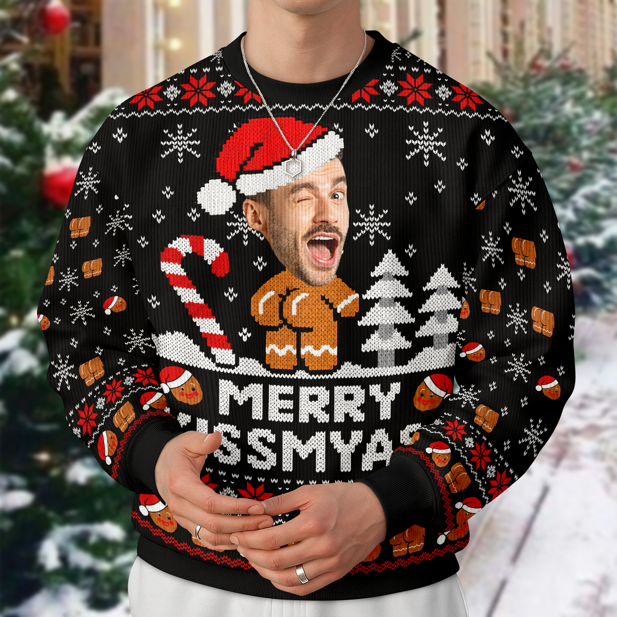Custom Face Merry Kiss My Ass Ugly Christmas Sweater For Guys TH10 171233