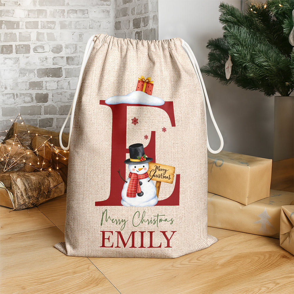 Custom Name Christmas Letter Christmas Sack, Personalized Holiday Gift Bag HO82 903920