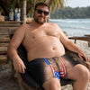 Personalized Funny Hairy American Flag Swim Trunks – Men's Patriotic Beach Shorts TH10 170437