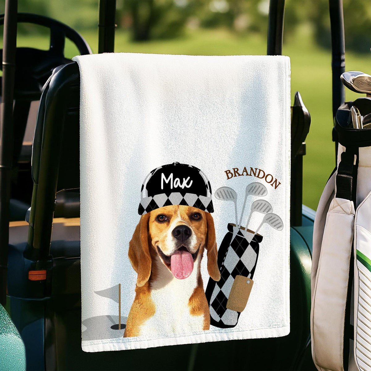 Custom Pet Golf Towel with Pet Photo, Personalized Dog Towel, Custom Cat Cotton Golf Towel HA75 898506
