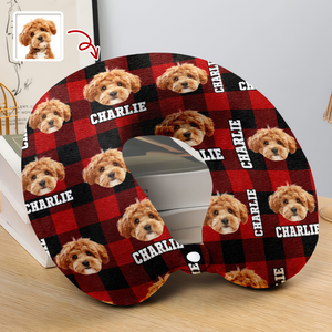 Custom Photo Name Dog Cat Travel Neck Pillow For Dog Cat Lovers LM32 897361
