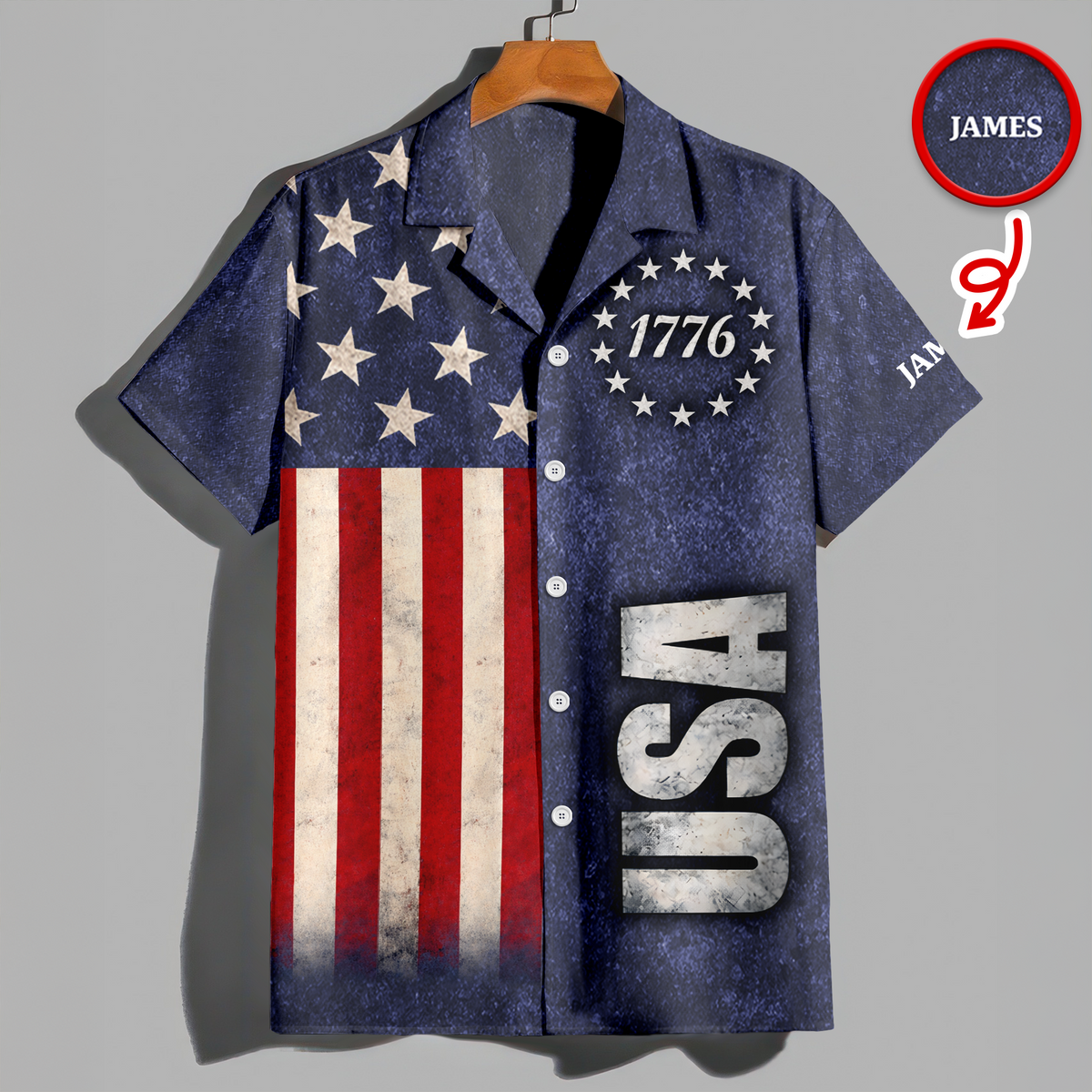 Custom Name Proud To Be An American Semiquincentennial 250 Years Hawaii Shirt HO82 902176