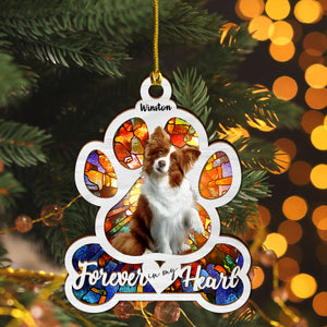 Custom Photo Dog Forever In My Heart Memorial Suncatcher HA75 891392