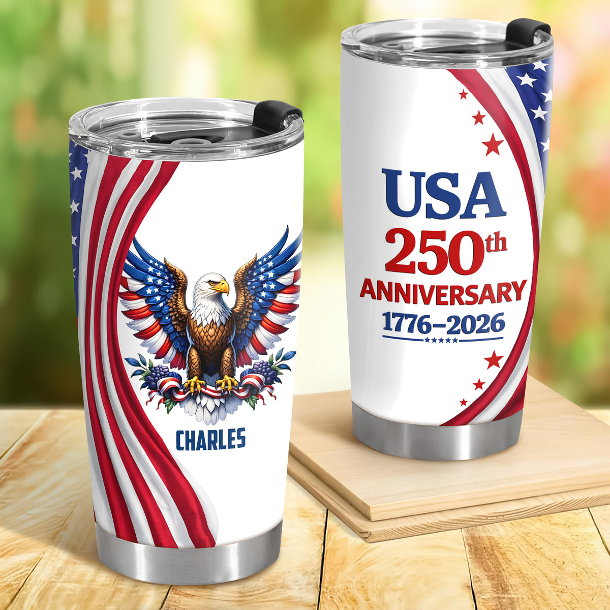 Personalized USA 250th Anniversary 1776-2026 Fat Tumbler HA75 921026