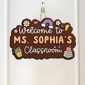 Welcome To Classroom Personalized Door Sign Gift For Teacher HO82 894294