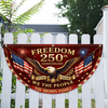 Freedom 250th Anniversary Non-Pleated Fan Flag, USA 1776-2026 Patriotic Decor LM32 669257