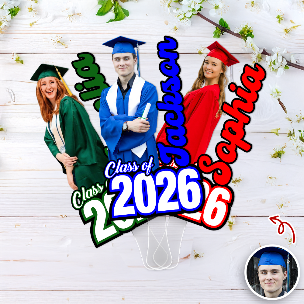 Personalised Class Of Face Fan Party Favor for Graduate LM32 899435