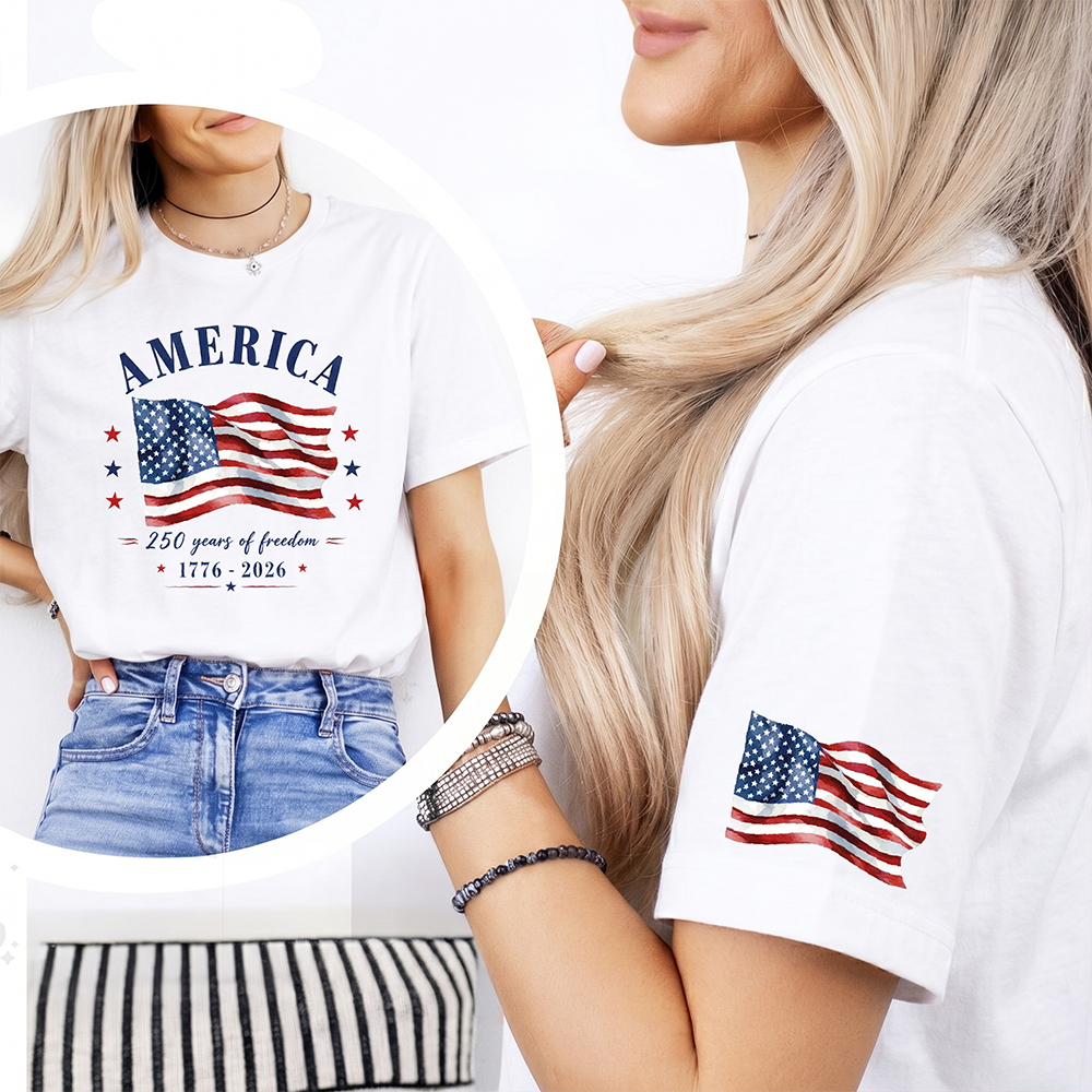 America 1776-2026 250 Years Of Freedom Short Sleeve Print Shirt TH10 170189