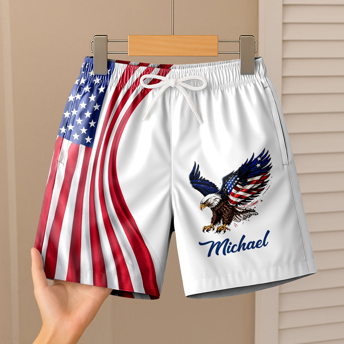 Personalized American Pride Patriotic 250th Anniversary Eagle Beach Short HA75 920880