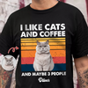 Custom Photo I Like Cats And Coffee Personalized Dark Shirt For Cat Lovers LM32 895105