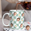 Custom Baby Face Daisy Checkered Print Full Mug - Personalized Gift for Mom & Dad TH10 169943