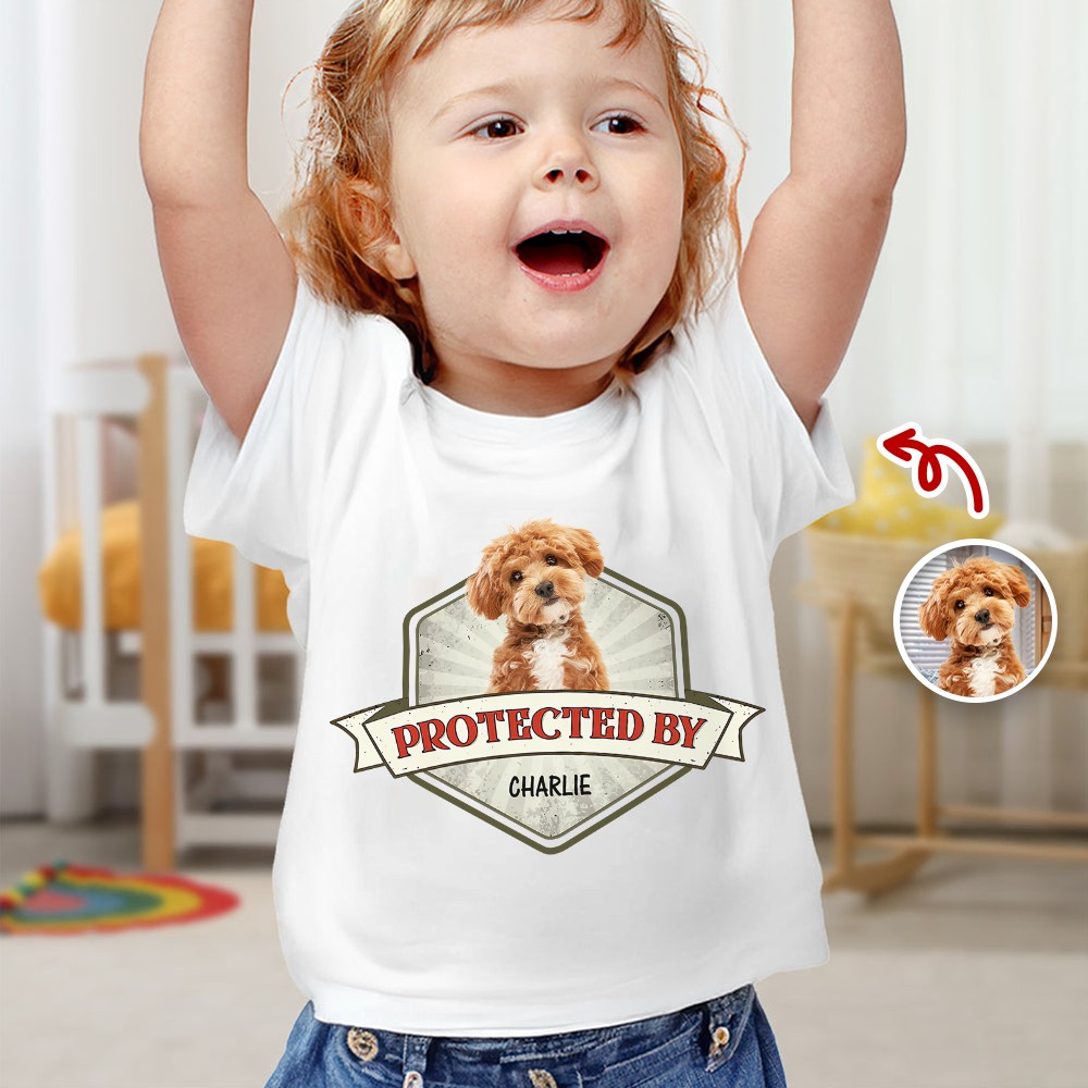 Custom Photo Protected By Dog Baby Onesie For Dog Lovers LM32 895033