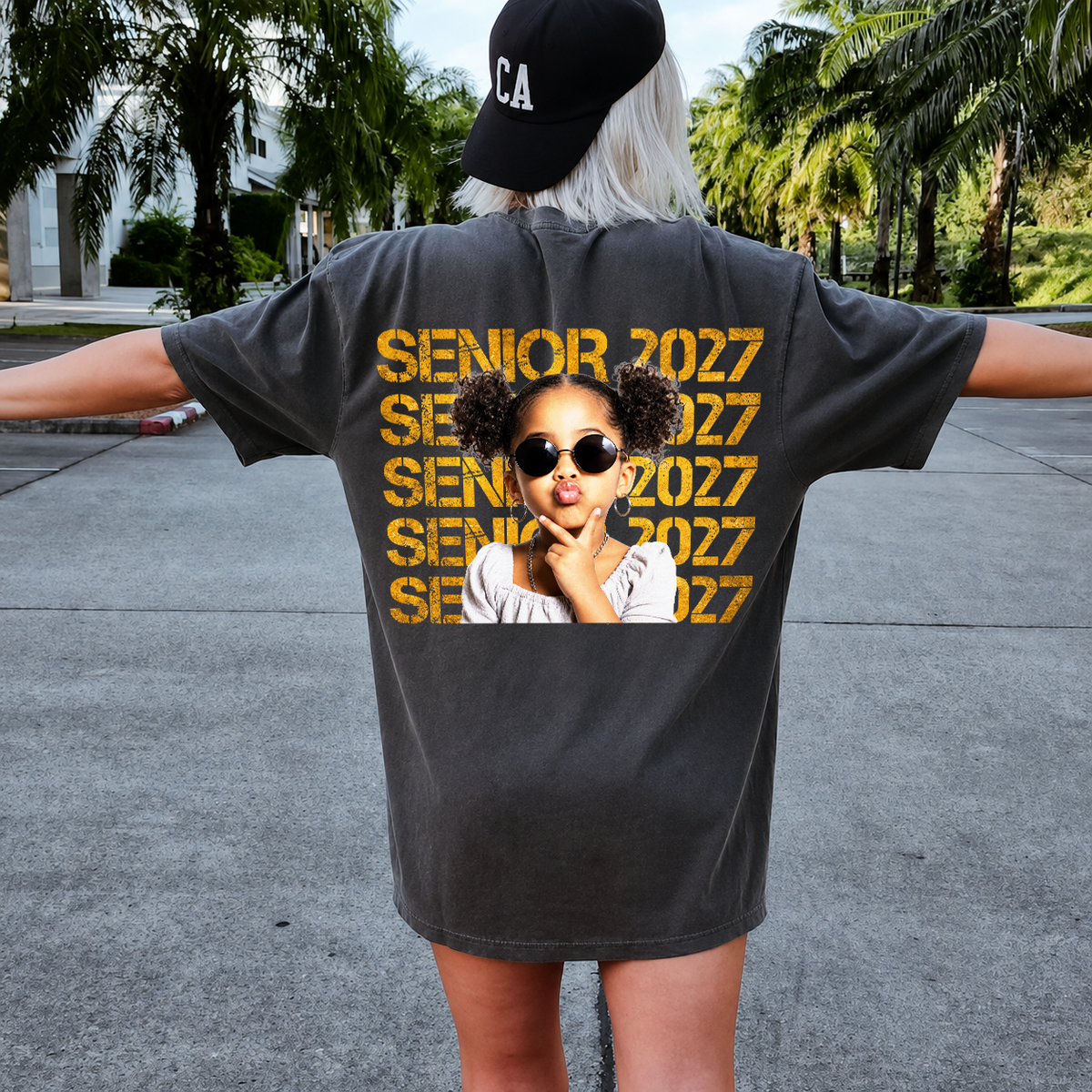 Custom Photo Senior 2027 Back Comfort Shirt - Personalized Class of 2027 Gift, Proud Family Gift HO82 903234