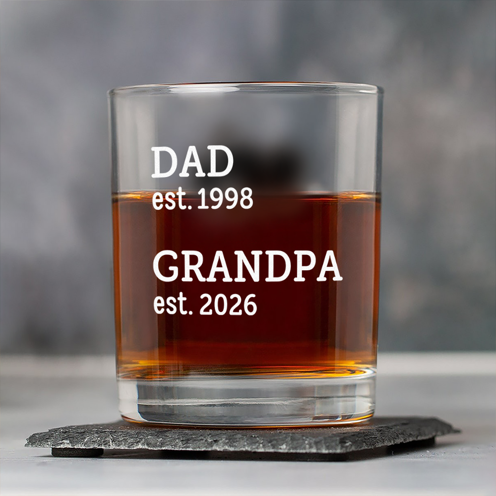Personalized Dad Est. Grandpa Est. Whiskey Glass Father's Day Gifts LM32 669073