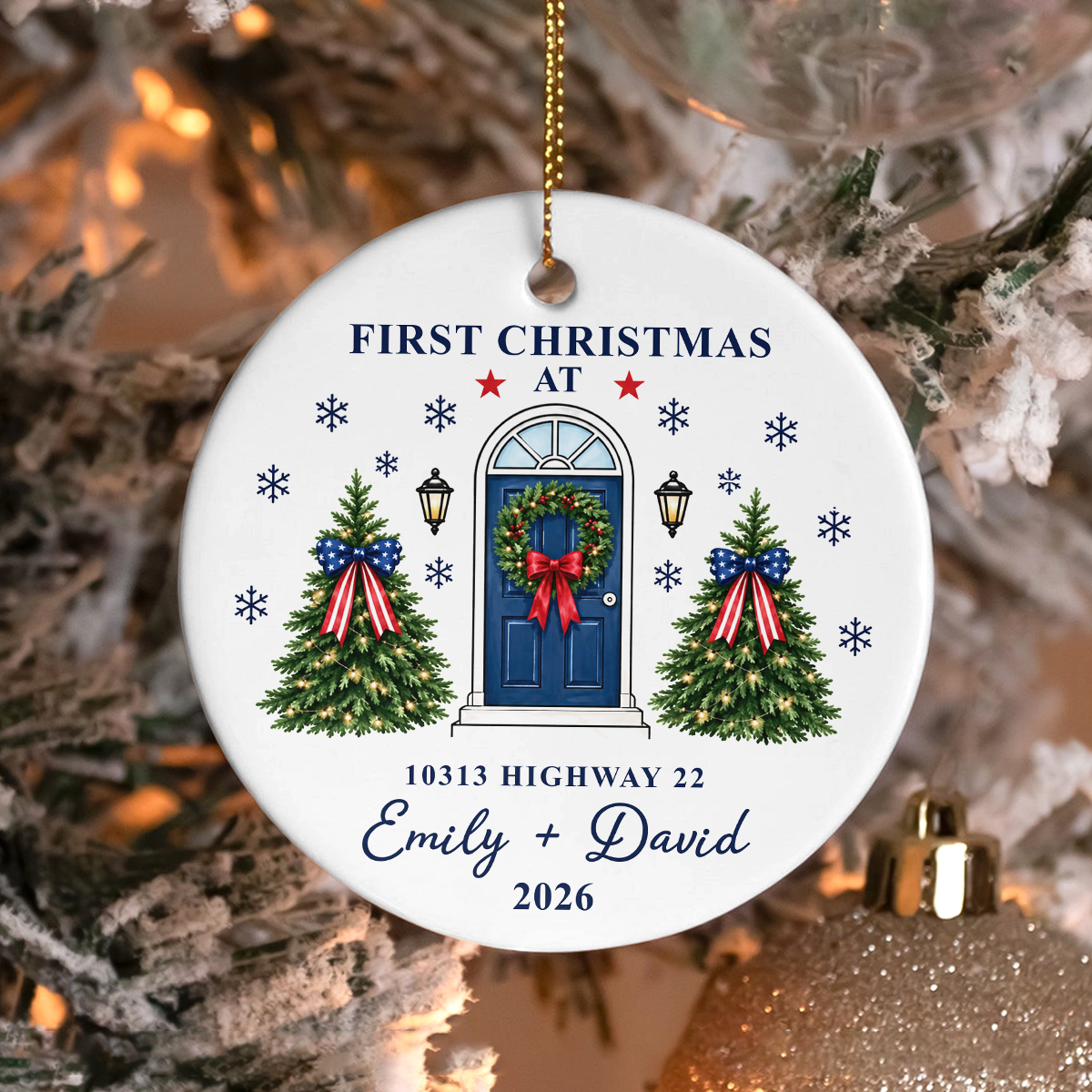 Personalized First Christmas At New Home Christmas Ceramic Ornament HA75 919272