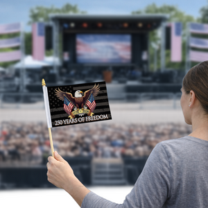 250 Years of Freedom American USA 250th Anniversary 1776-2026 Handheld Flag HA75 898866
