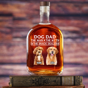 The Man The Myth The Snack Dealer Custom Photo Dog Dad Whiskey Bottle CH07 895964