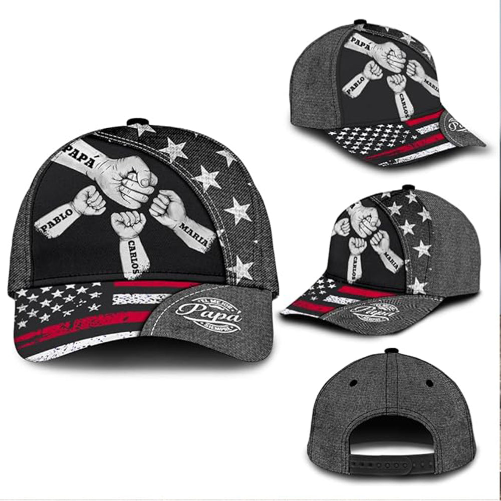 Personalized Fist Bump Hat with Kid’s Names - Best Dad Ever Classic Cap LM32 669157