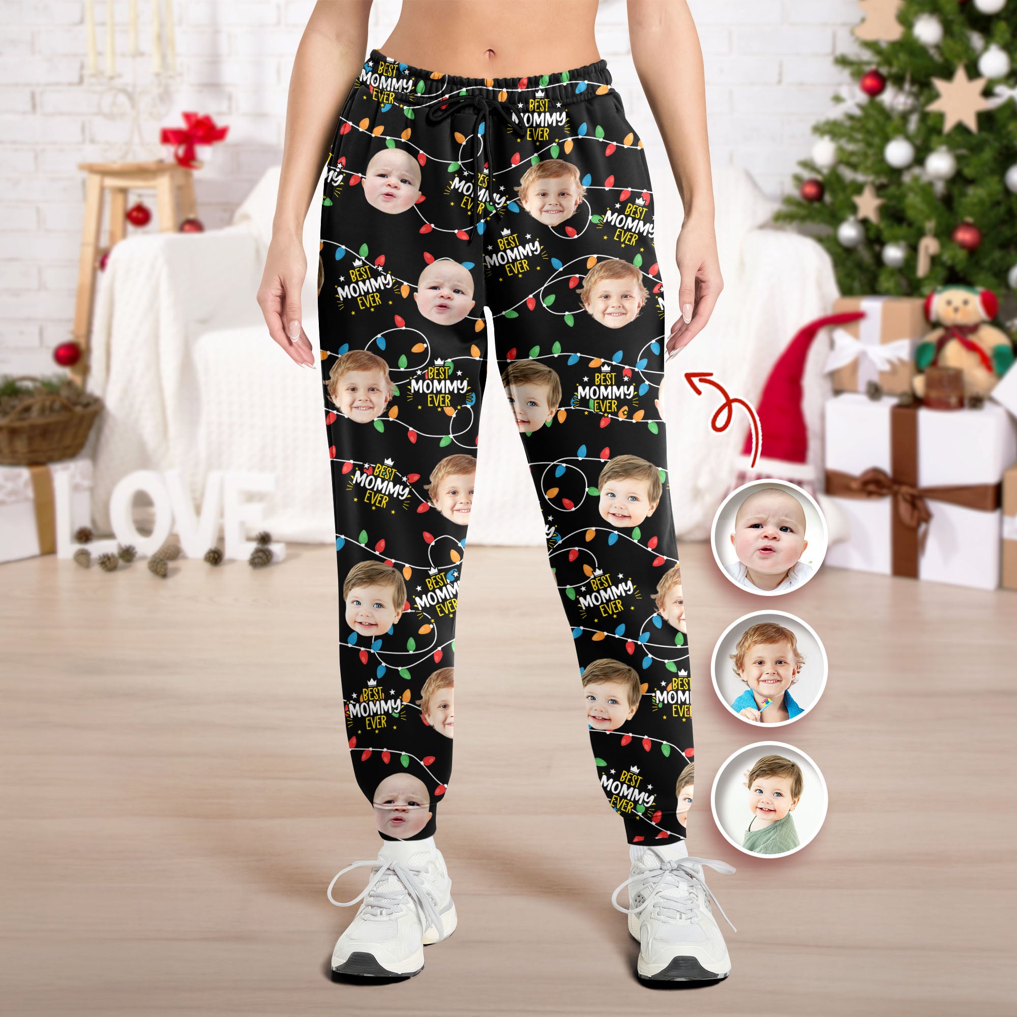 Custom Photo Best Mommy Daddy Ever Sweatpants Christmas Gift CH07 896364