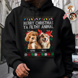Merry Christmas Ya Filthy Animal Personalized Shirt, Christmas Gift For Dog Lover, Cat Lover HO82 894620