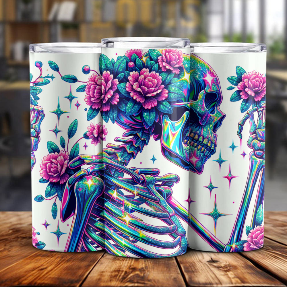 Skeleton With Rose Skinny Tumbler HO82 894956