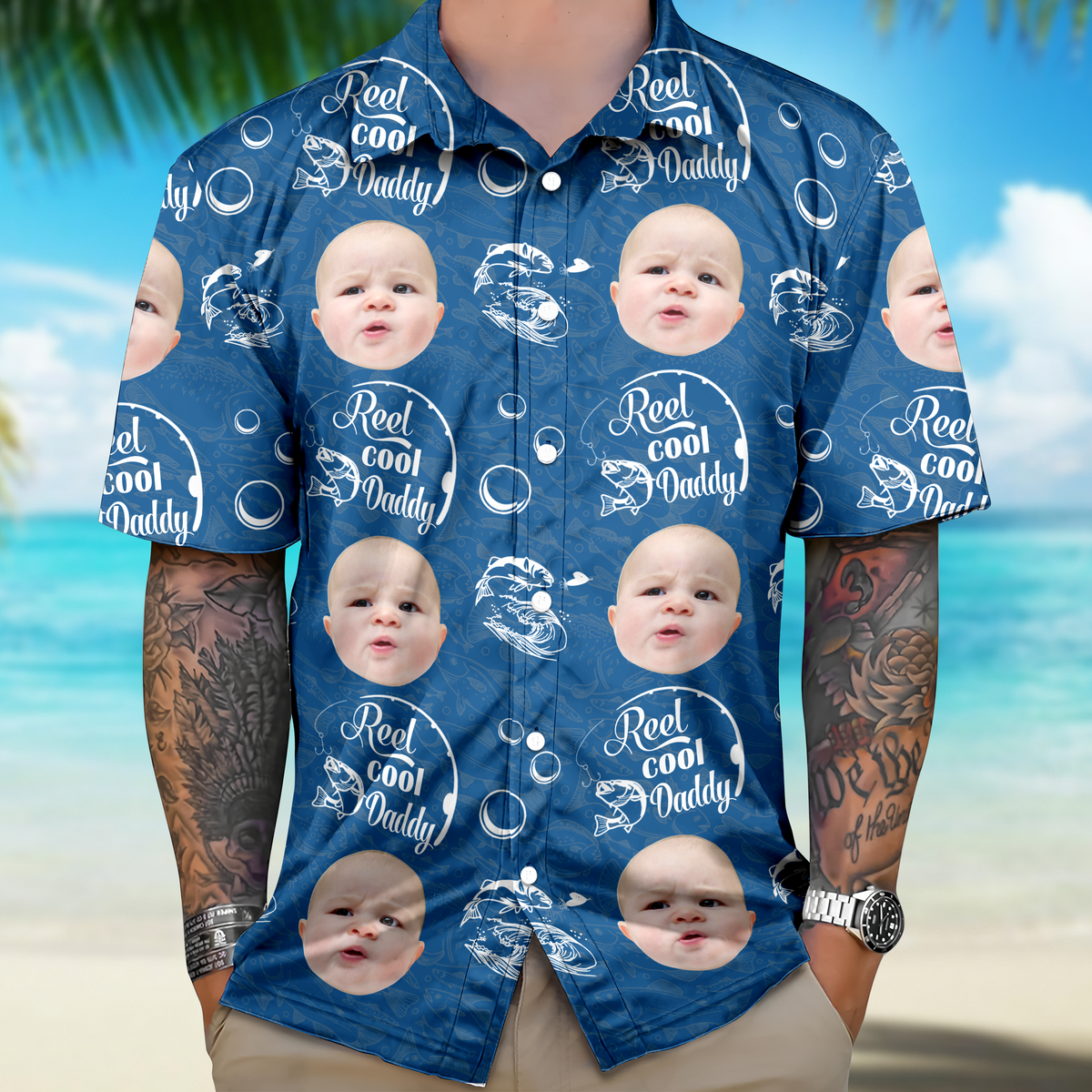 Custom Photo Reel Cool Dad - Personalized Photo Hawaii Shirt CH07 895756