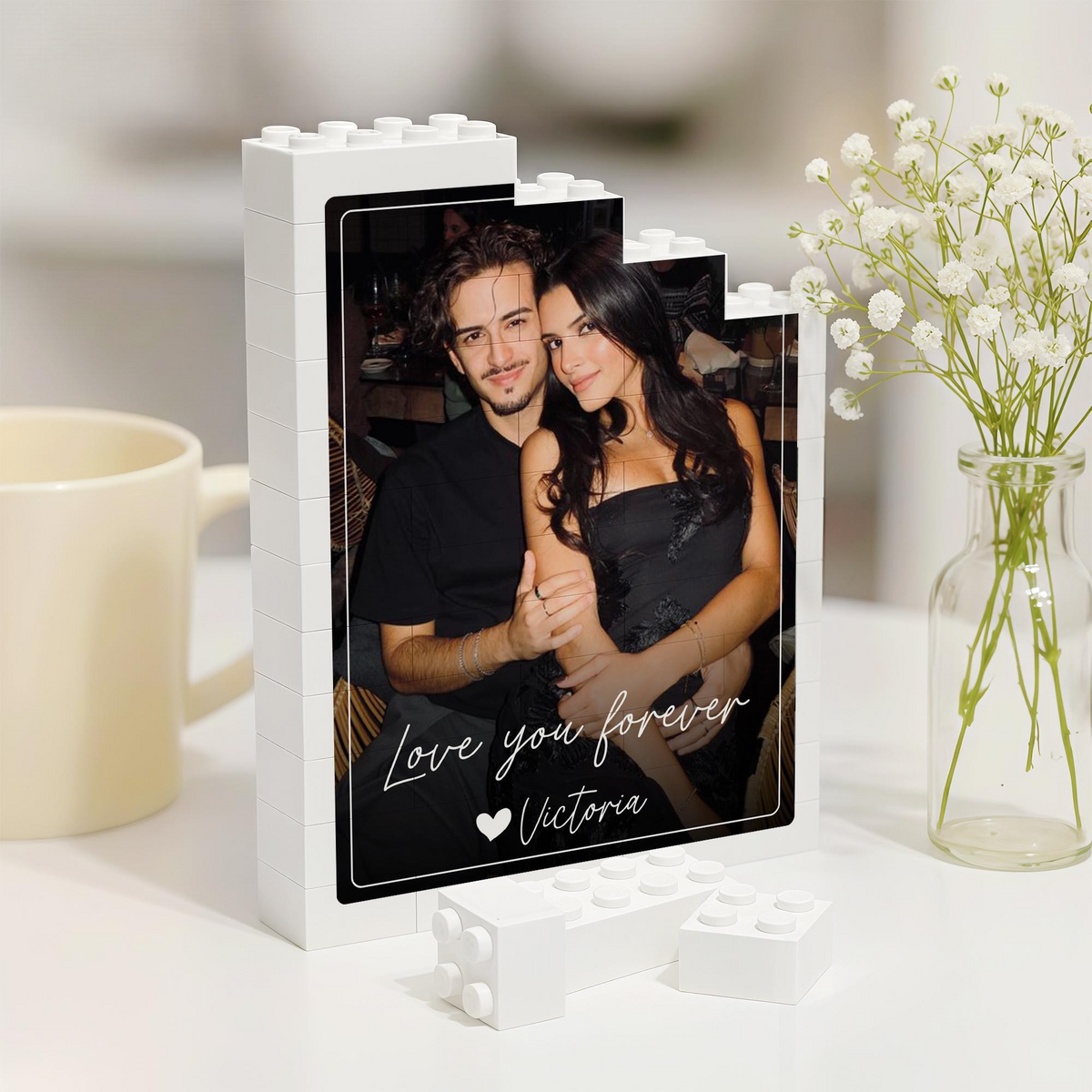 Personalized Couple Photo Building Block - Valentine's Day Gift For Boyfriend Husband HO82 901360