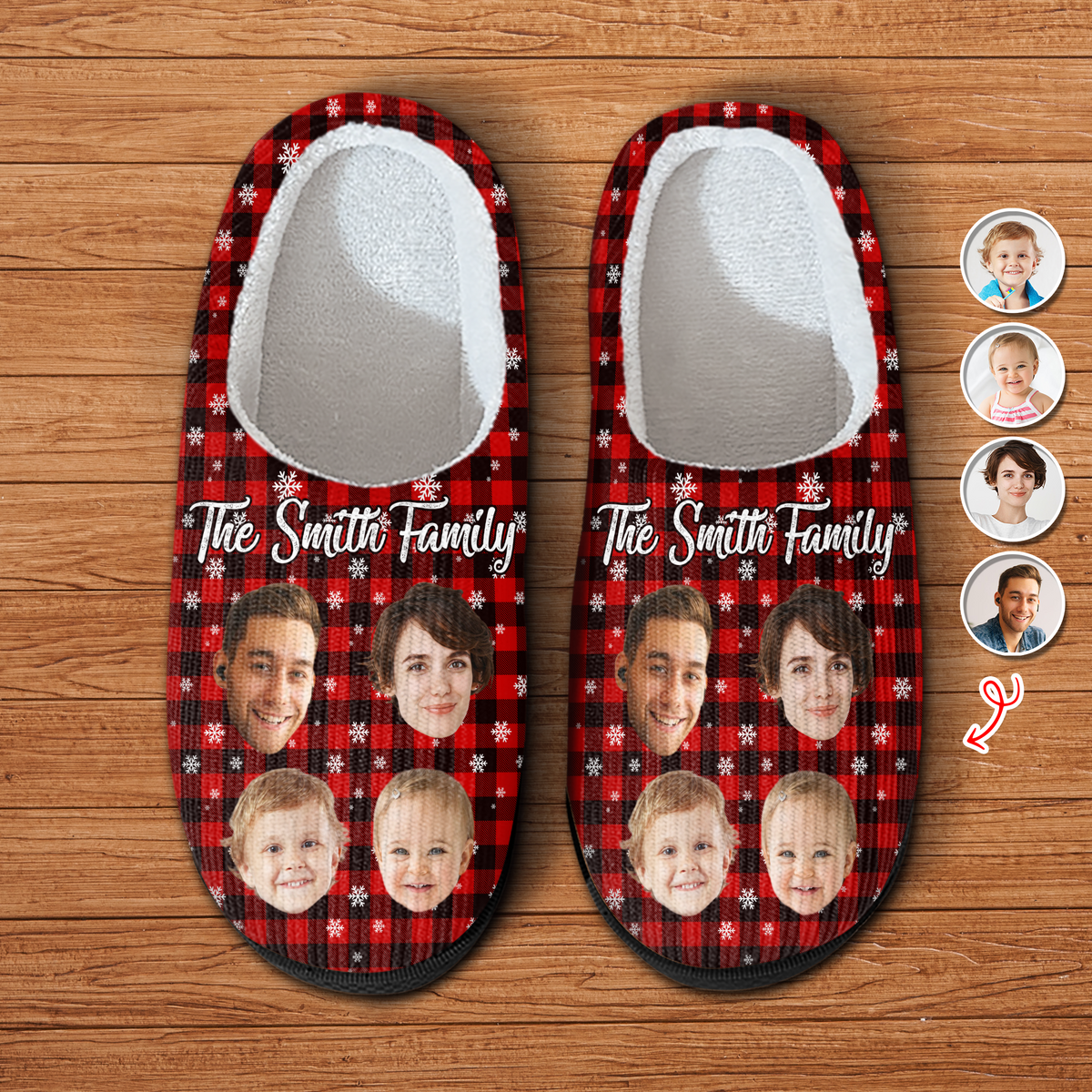 Custom Family Funny Faces Family Together Slippers HA75 898040