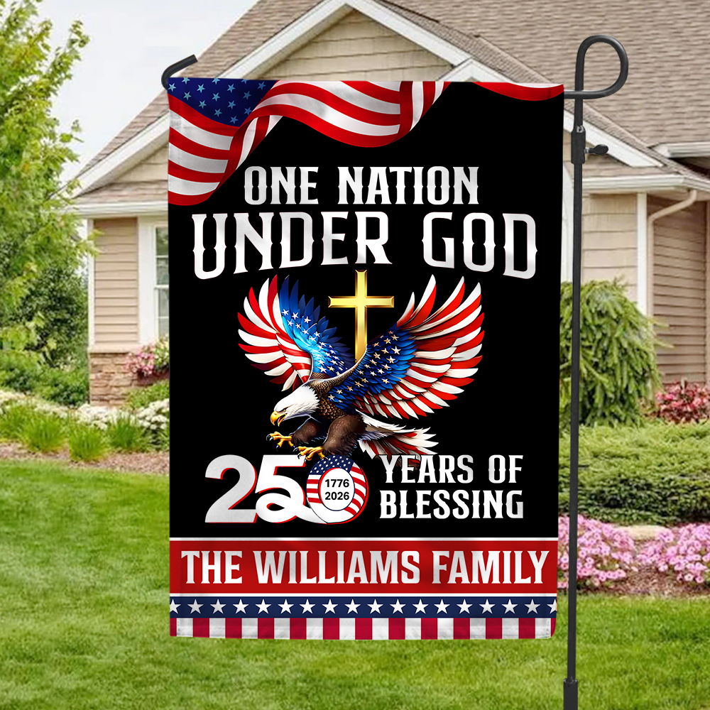Custom Family Name 250 Years of Blessing America Garden Flag LM32 899011