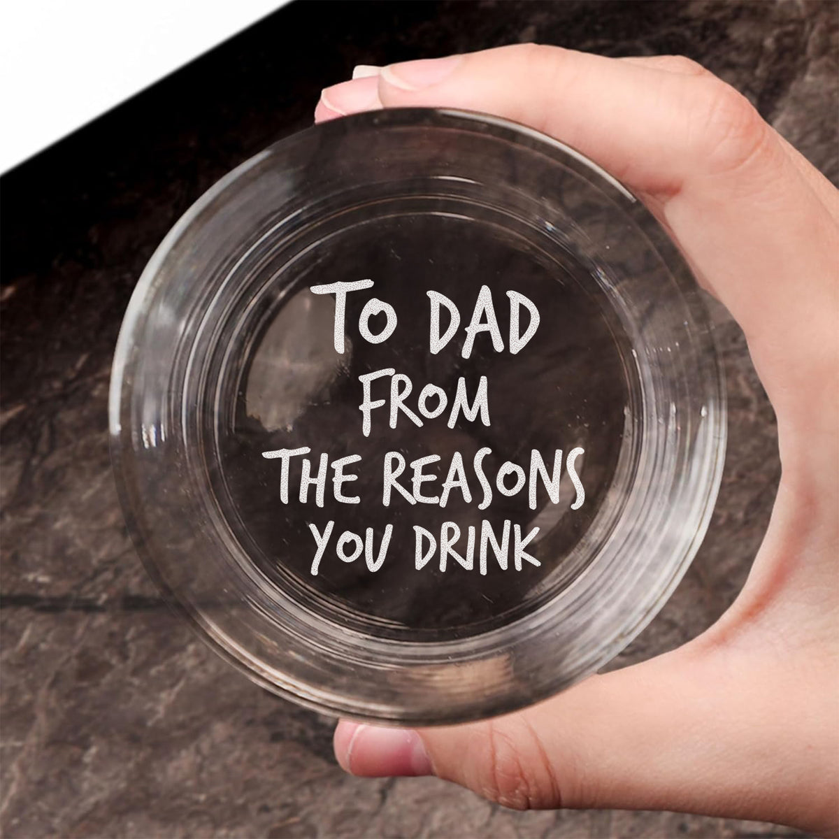 Custom Pet Photo To Dad From The Reasons You Drink Personalized Engraved Whiskey Glass CH07 895730