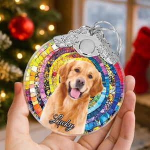 Custom Photo Metal Top Glass Ornament Gift For Pet Lovers LM32 897375