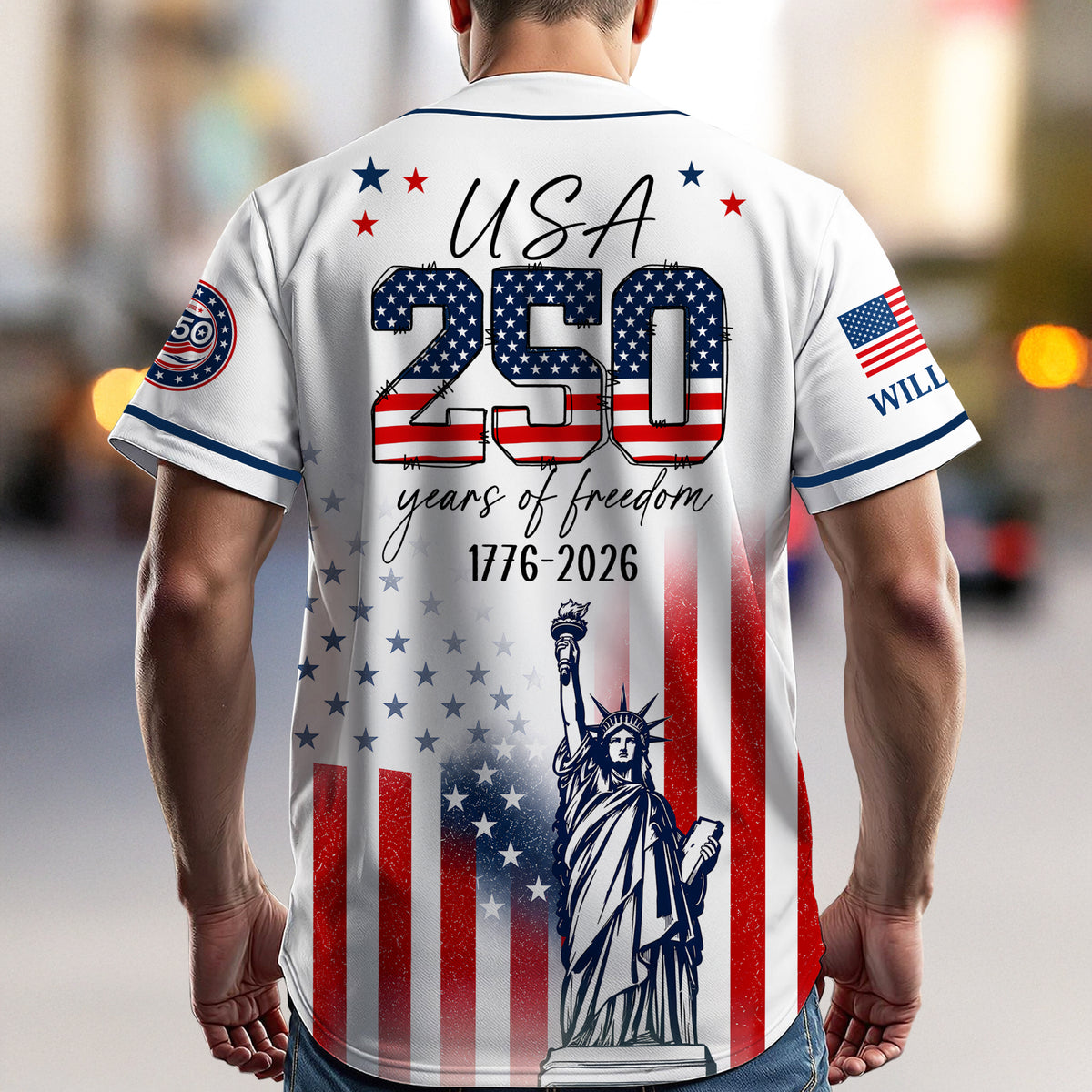 Personalized USA 250th Anniversary Patriotic Statue of Liberty Merica 250 Baseball Jersey Shirt HO82 902896