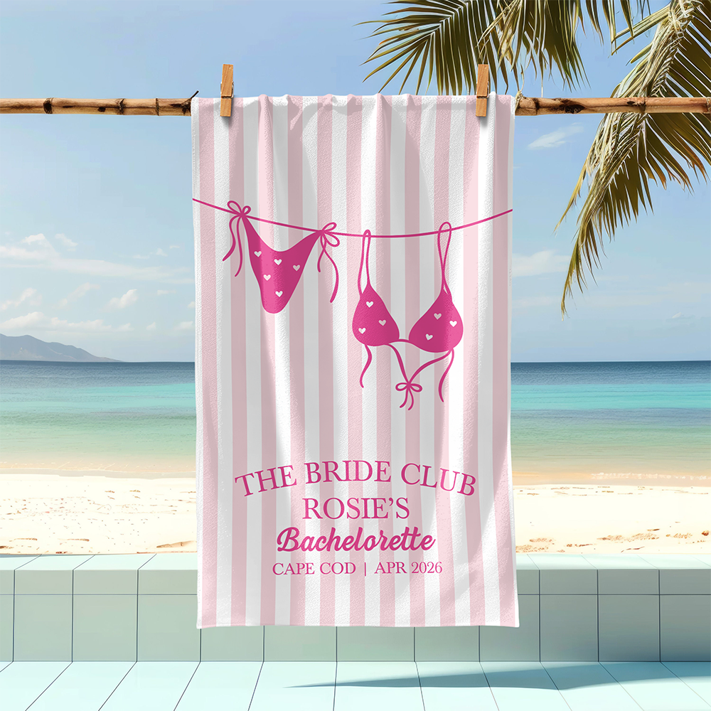Personalized Bachelorette Beach Towel – Last Toast on the Coast Girls Trip Towel CH07 911262