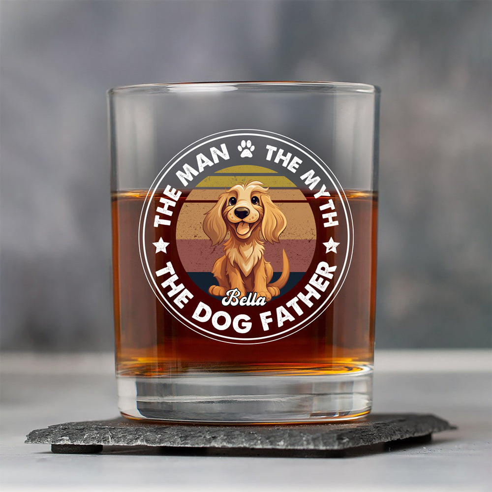 Custom Photo The Man The Myth The Dog Father Rock Glass For Dog Lovers CH07 895656
